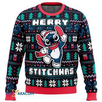 Merry Stitchmas Stitch Gift For Fan Anime Christmas Ugly Sweater | Favorety DE