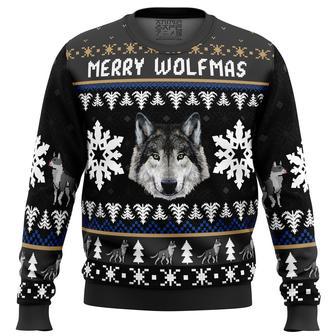 Merry Wolfmas Wolf Ugly Christmas Sweater | Favorety AU