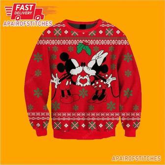 Mickey Minnie Couple Red Christmas Ugly Wool Sweater Christmas Gift For Kid Adult | Favorety