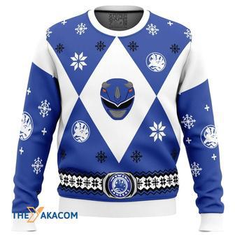 Mighty Morphin Power Rangers Blue Gift For Fan Anime Christmas Ugly Sweater | Favorety UK