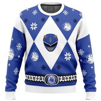 Mighty Morphin Power Rangers Blue Ugly Christmas Sweater | Favorety CA