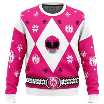 Mighty Morphin Power Rangers Pink Ugly Christmas Sweater | Favorety AU