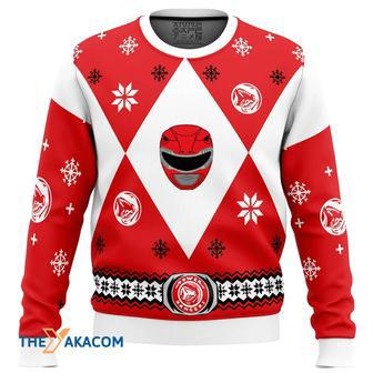 Mighty Morphin Power Rangers Red Gift For Fan Anime Christmas Ugly Sweater | Favorety AU