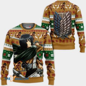 Mikasa Ackerman Anime Attack On Titan Custom Gift For Fan Anime Christmas Ugly Sweater | Favorety DE