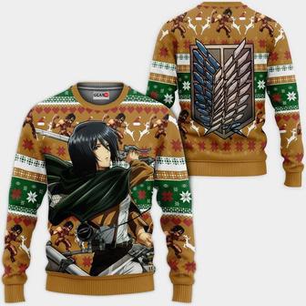 Mikasa Ackerman Ugly Christmas Sweater Custom Anime Attack On Titan Xmas Gifts | Favorety AU