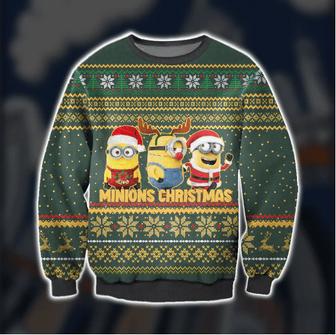 Minions Stuart Kelvin Bob Minions Christmas Awesome Minions Christmas Ugly Wool Sweater Christmas | Favorety UK