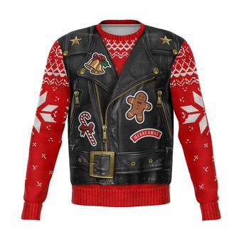 Motorcycle Ugly Christmas Sweater Christmas Oh What Fun It Is To Ride Biker Costume Red Sweater | Favorety CA