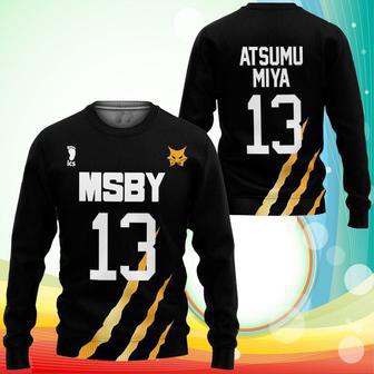 MSBY Atsumu Miya Sweatshirt Uniform Number Haikyuu Anime Printed Sweaters | Favorety