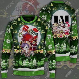 My Hero Academia Sweater Midoriya Izuku Todoroki Shouto Tenya Iida Green Ugly Sweater | Favorety UK