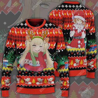 My Hero Academia Sweater Toga Himiko Christmas Pattern Red Ugly Sweater | Favorety