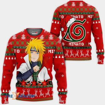 Namikaze Minato Naruto Anime Red Custom Gift For Fan Anime Christmas Ugly Sweater | Favorety AU