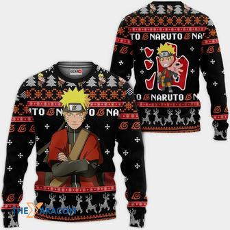 Naruto Sage Naruto Anime Black Custom Gift For Fan Anime Christmas Ugly Sweater | Favorety