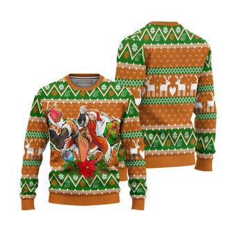 Naruto Uzumaki Knitted Ugly Christmas Sweater Orange x Green | Favorety