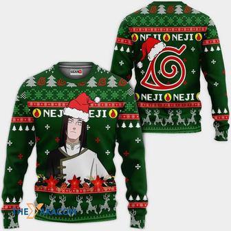 Neji Hyuga Naruto Anime Green Custom Gift For Fan Anime Christmas Ugly Sweater | Favorety UK