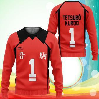 Nekoma Tetsuro Kuroo Sweatshirt Number Uniform Haikyuu Anime Printed Sweaters | Favorety UK