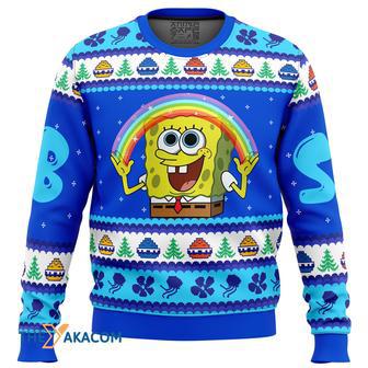 Nickelodeon Cartoons Rainbow SpongeBob Gift For Fan Anime Christmas Ugly Sweater | Favorety AU