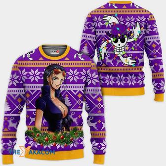 Nico Robin One Piece Anime PurpleYellow Custom Gift For Fan Anime Christmas Ugly Sweater | Favorety DE