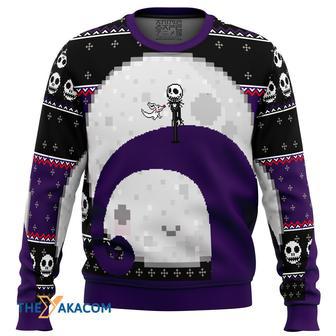 Nightmare Before Christmas Jack Moon Gift For Fan Anime Christmas Ugly Sweater | Favorety CA