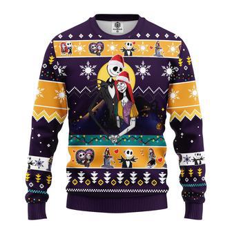 Nightmare Before Christmas Jack Skellington Sally Christmas Ugly Wool Sweater Christmas Gift | Favorety DE