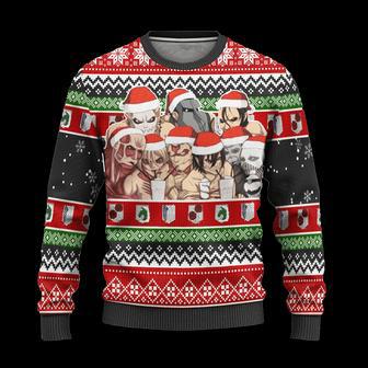 Nine Titans Attack on Titan Anime Ugly Christmas Sweatshirt Xmas Gift | Favorety AU