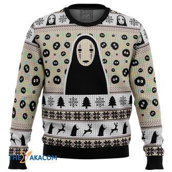 No Face and Soot Sprites Spirited Away Studio Ghibli Gift For Fan Anime Christmas Ugly Sweater | Favorety UK