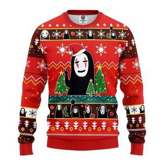 No Face Sprited Away Anime Christmas Ugly Christmas Sweater | Favorety CA