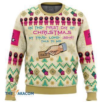 On the First Day of Christmas Gift For Fan Anime Christmas Ugly Sweater | Favorety CA