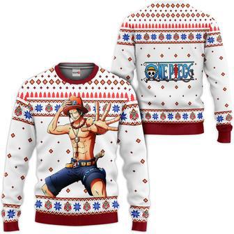 One Piece Ace Custom Anime Ugly Christmas Sweater | Favorety UK