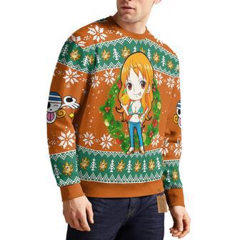 One Piece Custom Ugly Sweater Nami Knitted Sweatshirt Anime Christmas Gift | Favorety AU