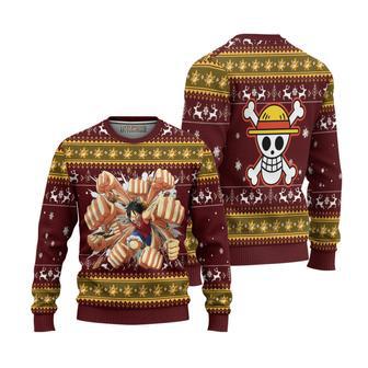 One Piece Luffy Gun Punches Ugly Christmas Sweater | Favorety UK