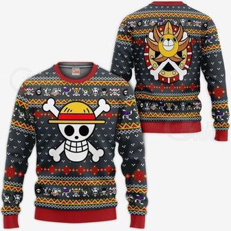 One Piece Ugly Christmas Sweater Straw Hat Priate Xmas Hoodie | Favorety