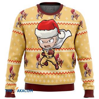 One Punch Chibi Saitama Gift For Fan Anime Christmas Ugly Sweater | Favorety DE