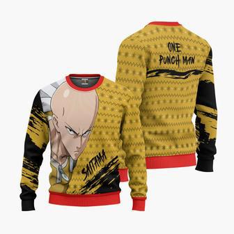 One Punch Man Saitama Ugly Christmas Knitted Sweatshirt | Favorety DE