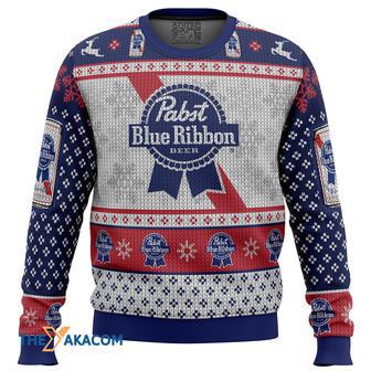 Pabst Blue Ribbon Gift For Fan Anime Christmas Ugly Sweater | Favorety DE