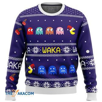 PACMAN waka waka Gift For Fan Anime Christmas Ugly Sweater | Favorety CA