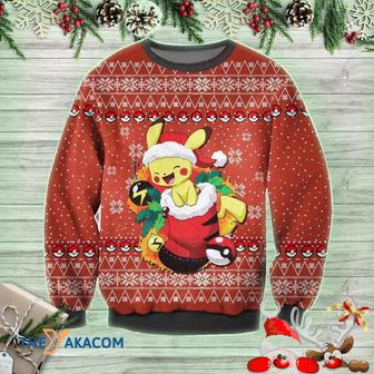 Pikachu Pokemon Anime Christmas Gift Ugly Christmas Sweater | Favorety CA