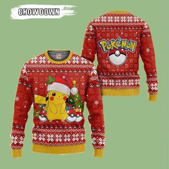 Pikachu Ugly Christmas Pokemon Anime Xmas Knitted Sweater | Favorety DE