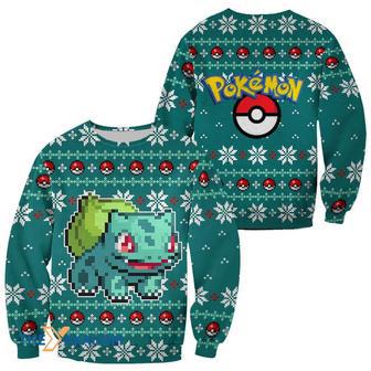 Pixel Bulbasaur Pokemon Manga Anime Ugly Sweater | Favorety