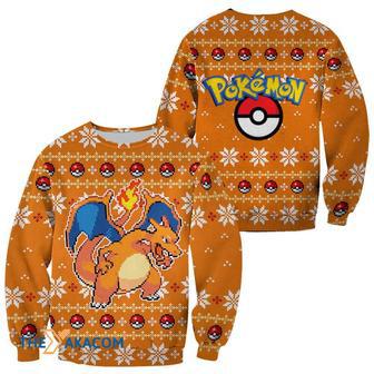 Pixel Charizard Pokemon Anime Ugly Sweater | Favorety CA