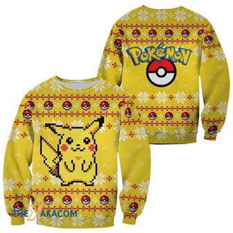 Pixel Pikachu Pokemon Custom Gift For Fan Anime Christmas Ugly Sweater | Favorety DE