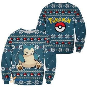 Pixel Pokemon Snorlax Custom Gift For Fan Anime Christmas Ugly Sweater | Favorety CA