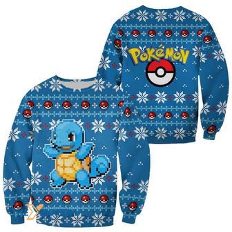 Pixel Pokemon Squirtle Custom Gift For Fan Anime Christmas Ugly Sweater | Favorety CA