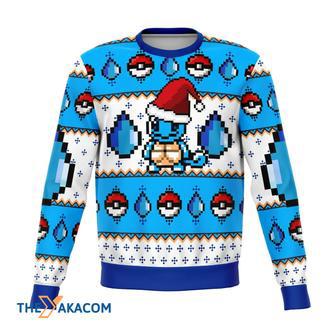 Pixel Squirtle Pokeball Pokemon Manga Anime Ugly Sweater | Favorety AU