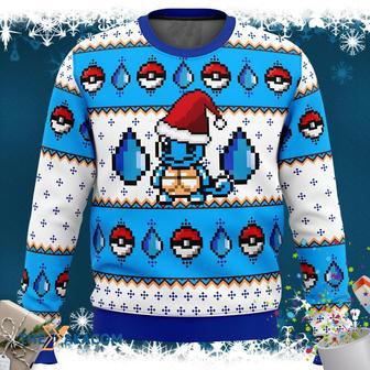 Pixel Squirtle Pokemon Manga Anime Ugly Sweater | Favorety DE