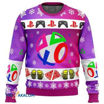 Playstation Neon Gift For Fan Anime Christmas Ugly Sweater | Favorety