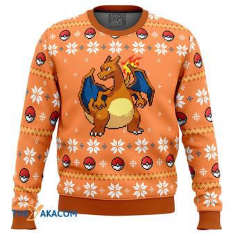 Pokemon Christmas Blaze Charizard Gift For Fan Anime Christmas Ugly Sweater | Favorety UK