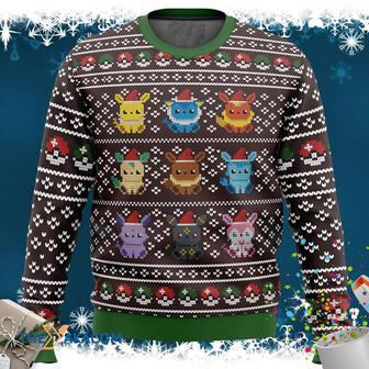 Pokemon Eeveelution Manga Anime Brown Ugly Sweater | Favorety DE