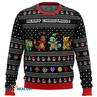 Pokemon Kanto Starters Gift For Fan Anime Christmas Ugly Sweater | Favorety DE