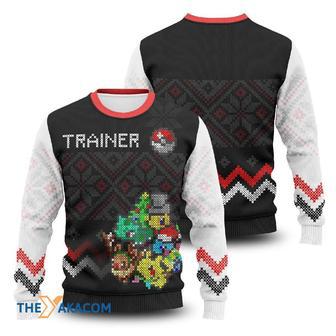 Pokemon League Trainer Anime Manga Christmas Ugly Sweater | Favorety CA