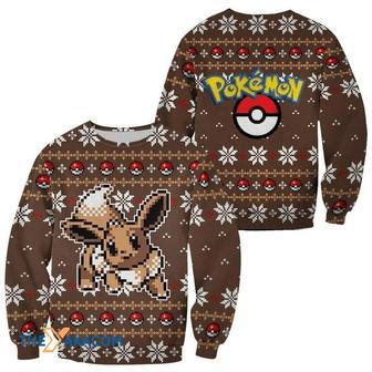 Pokemon Pixel Eevee Manga Anime Christmas Ugly Sweater | Favorety DE